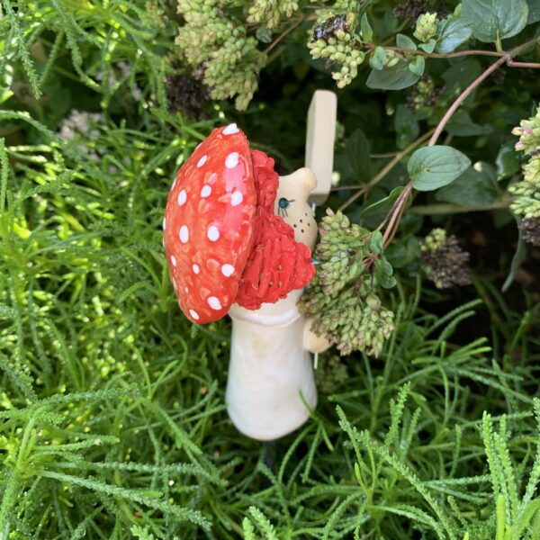 Pilzkind Fliegenpilz viel Glück Gartenkeramik – Bild 3